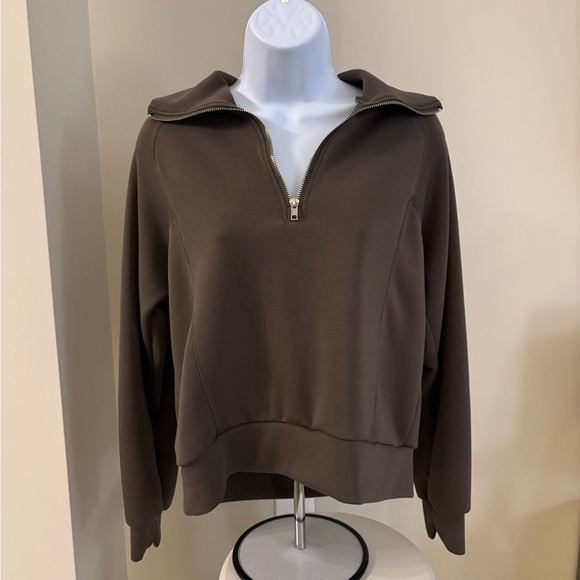 Tops - Brown Half-Zip Pullover
